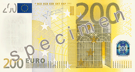 200 евро – лице