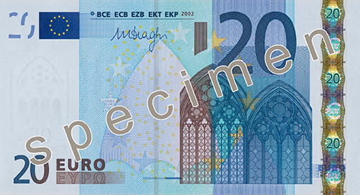20 евро – лице