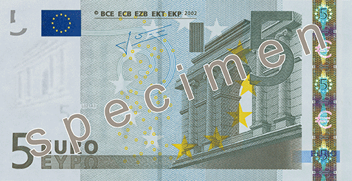 5 евро – лице